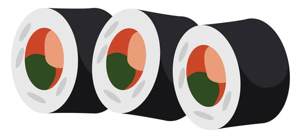 Sushi nourriture, illustration, vecteur sur fond blanc . — Image vectorielle