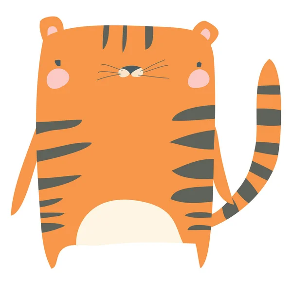 Pomarańczowy tygrys, ilustracja, wektor na białym tle. — Wektor stockowy