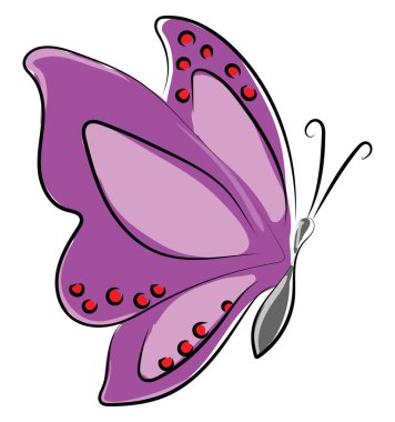 Mor kelebek, illüstrasyon, beyaz arkaplanda vektör.
