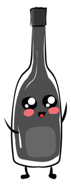 Şarap şişesi, illüstrasyon, beyaz arkaplan vektörü.