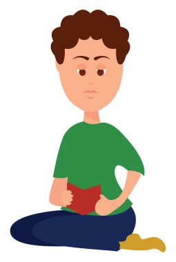 Kitaplı kadın, illüstrasyon, beyaz arka planda vektör.