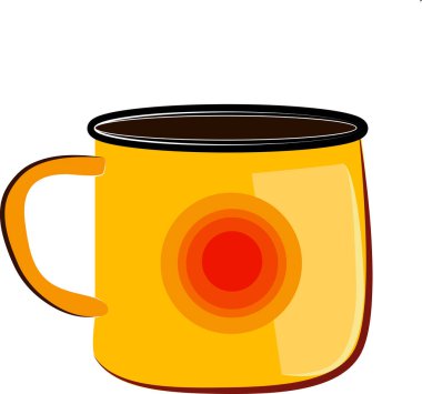 Sarı fincan, illüstrasyon, beyaz arka plan üzerinde vektör.