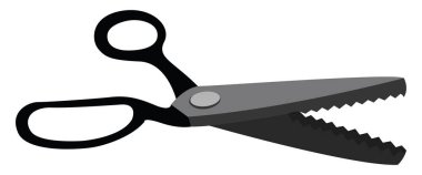 Zigzag makas, illüstrasyon, beyaz arkaplan üzerindeki vektör.