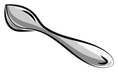 Beyaz arkaplanda bir kaşık, illüstrasyon, vektör.