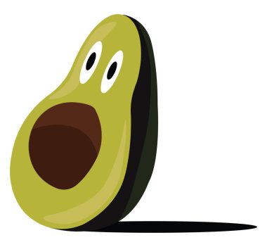 Avokado meyve, illüstrasyon, beyaz arka plan vektör.
