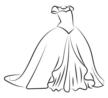Elbise çizimi, illüstrasyon, beyaz arkaplan üzerindeki vektör.