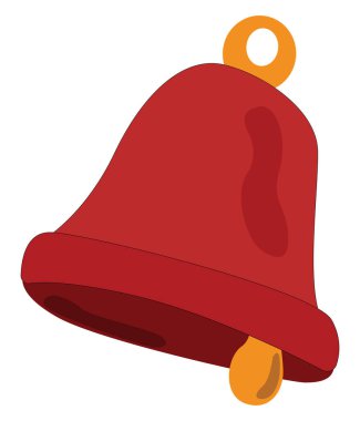 Kırmızı çan, illüstrasyon, beyaz arkaplan vektörü.