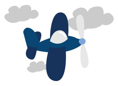 Uçan düzlem, illüstrasyon, beyaz arkaplan üzerindeki vektör.