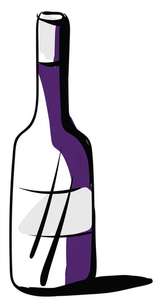 Botella de vino dibujo, ilustración, vector sobre fondo blanco . — Archivo Imágenes Vectoriales