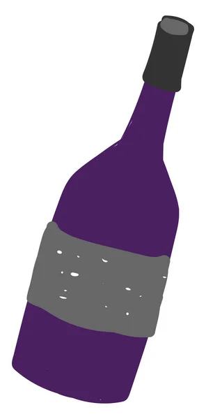 Láhev vína byt, ilustrace, vektor na bílém pozadí. — Stockový vektor