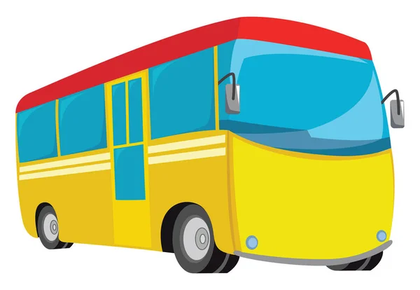 Yellow bus, illustration, vector on white background. — Stock Vector
