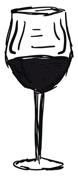 Glas wijn schets, illustratie, vector op witte achtergrond. — Stockvector