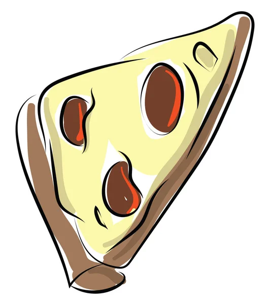 Skiva av pizza, illustration, vektor på vit bakgrund. — Stock vektor