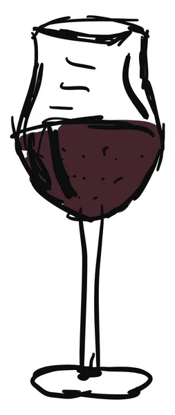 Glas wijn, illustratie, vector op witte achtergrond. — Stockvector