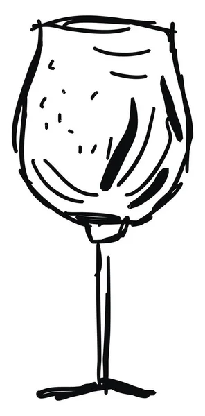 Copo vazio de vinho, ilustração, vetor sobre fundo branco . —  Vetores de Stock