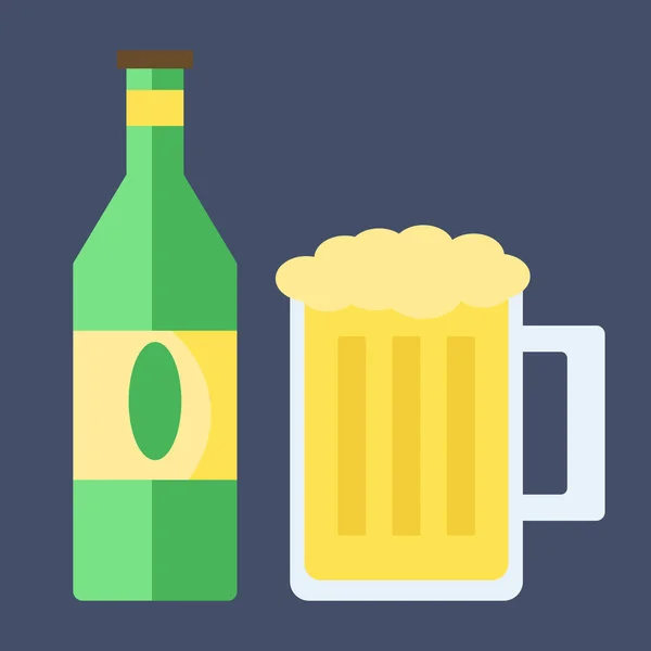 Botella de cerveza, ilustración, vector sobre fondo blanco . — Archivo Imágenes Vectoriales