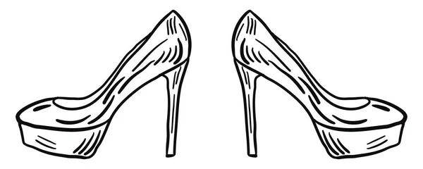 女鞋,图例,白色背景上的矢量. — 图库矢量图片