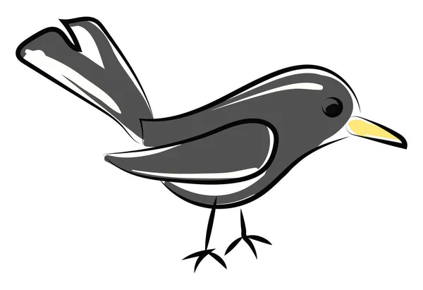 Ezüst madár, illusztráció, vektor fehér alapon. — Stock Vector