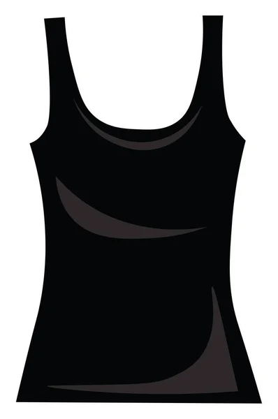 Zwart shirt, illustratie, vector op witte achtergrond. — Stockvector