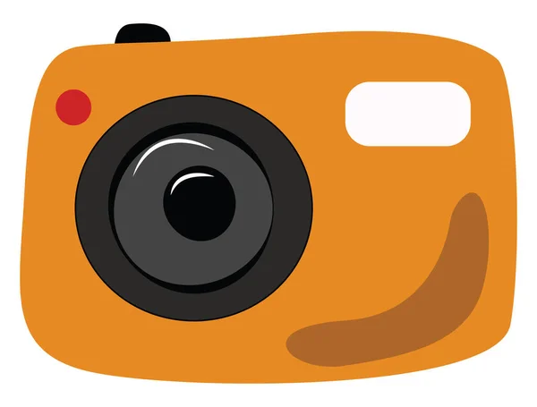 Yellow camera, illustration, vector on white background. — Stock Vector