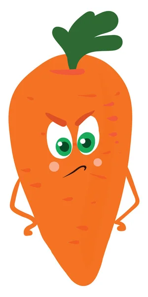 Zanahoria enojada, ilustración, vector sobre fondo blanco. — Vector de stock