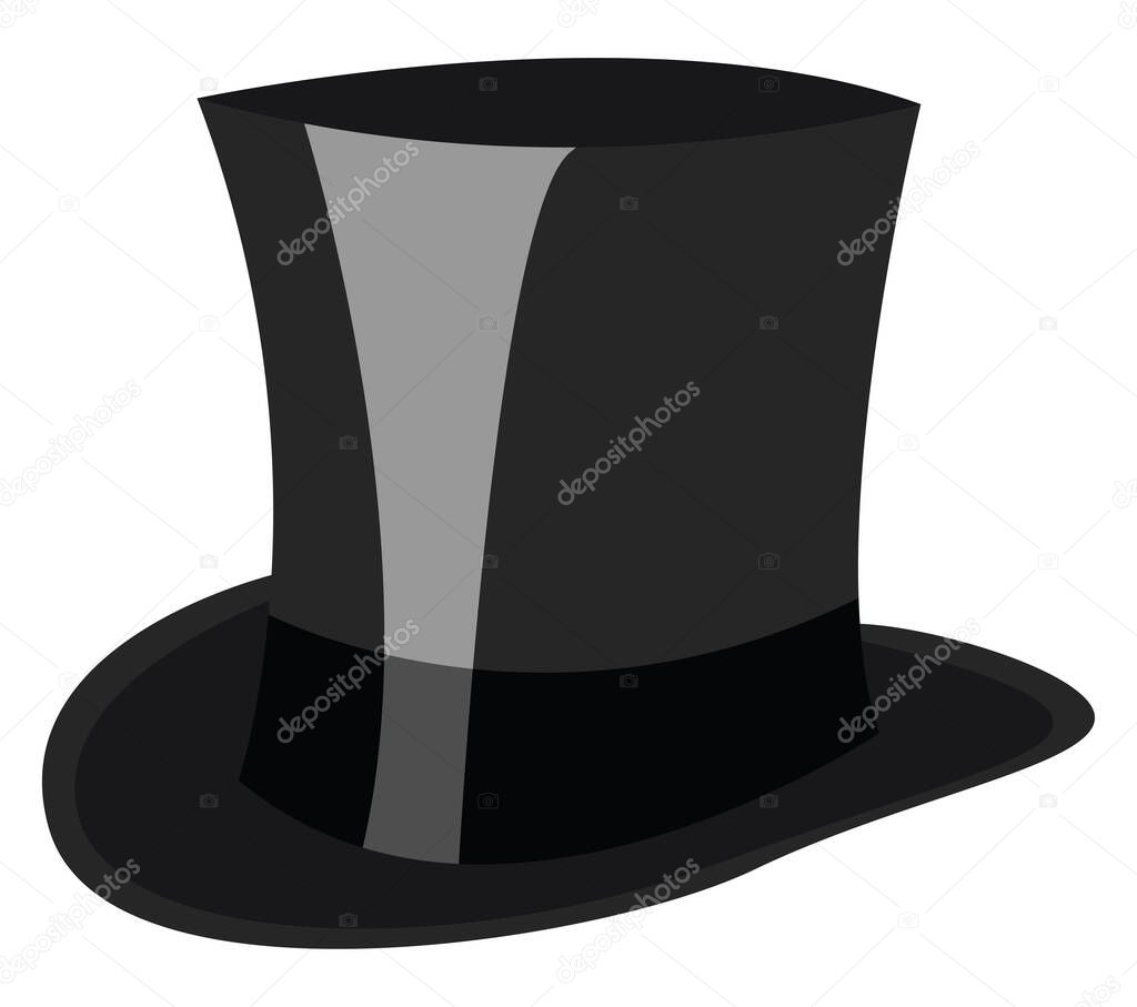 Black hat, illustration, vector on white background.