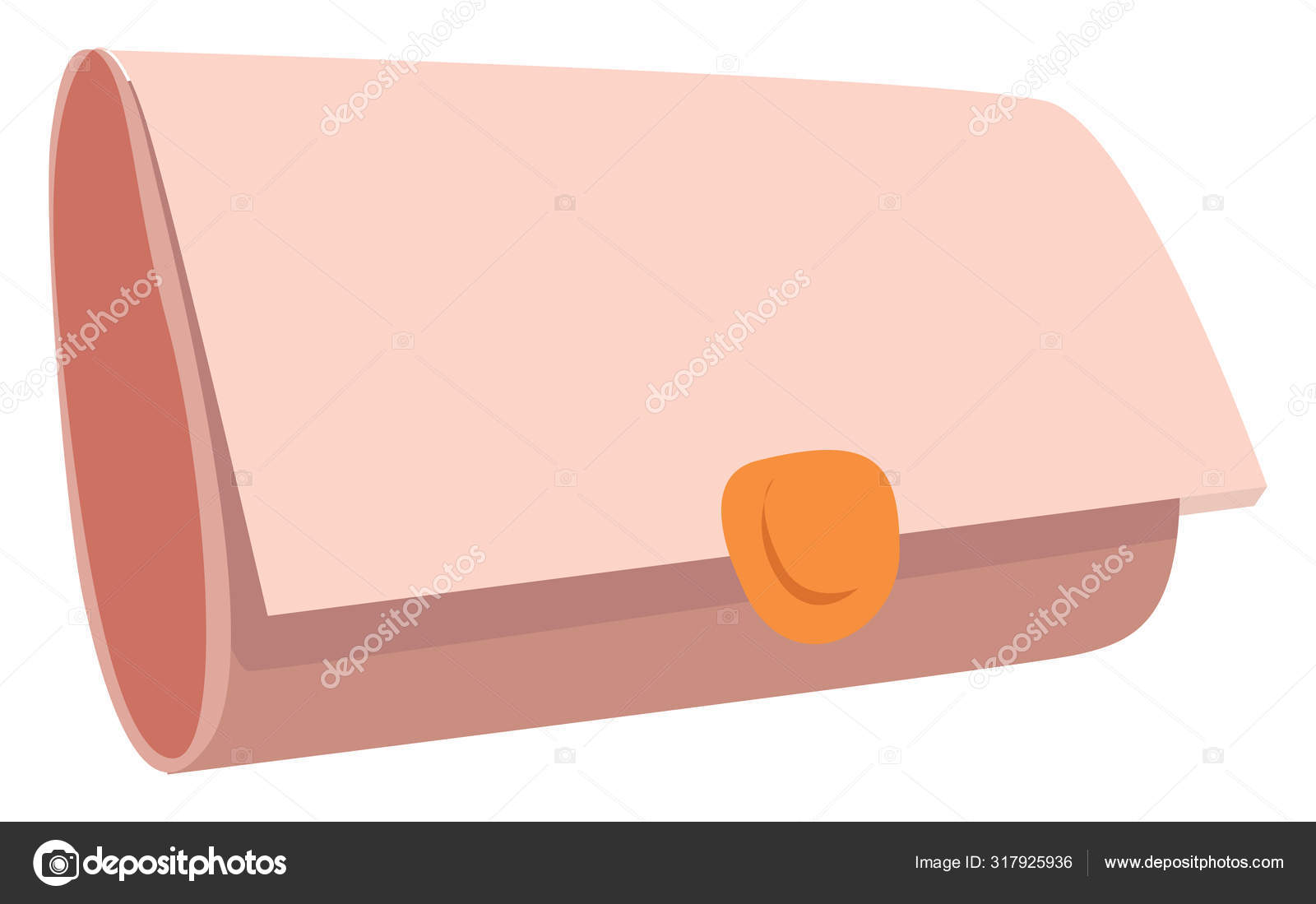 Soft pink clutch, illustration, vector on white background. Stock