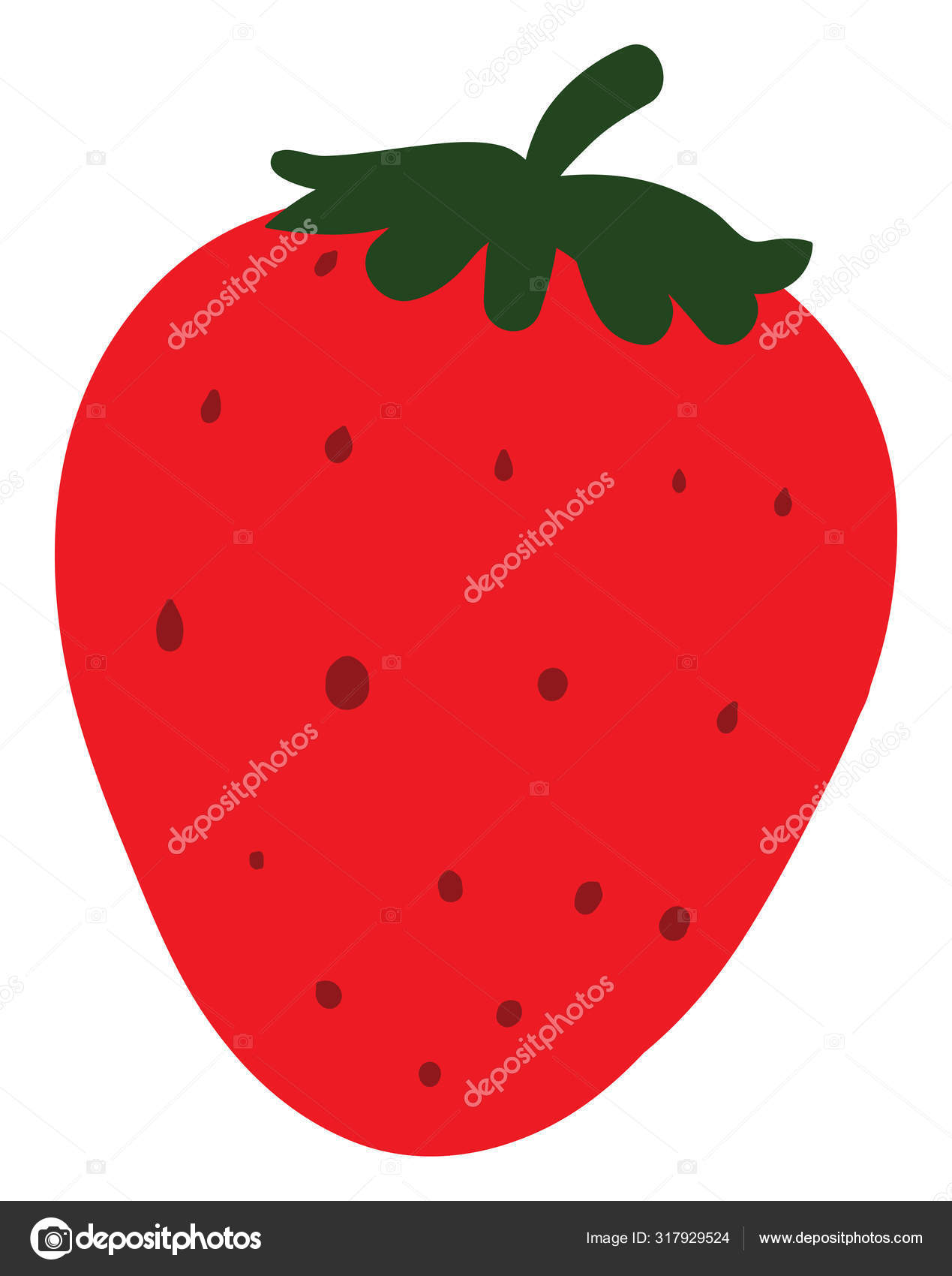 Morango plano, ilustração, vetor sobre fundo branco . — Vetores de