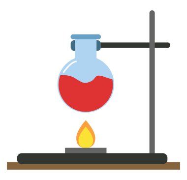 Kimya laboratuvarı, illüstrasyon, beyaz arkaplan vektörü.