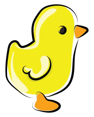 Sarı piliç, illüstrasyon, beyaz arkaplanda vektör.