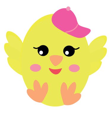 Tavuk gülüşü, illüstrasyon, beyaz arkaplan vektörü.