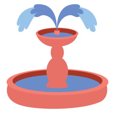 Çeşme, illüstrasyon, beyaz arkaplan vektörü.