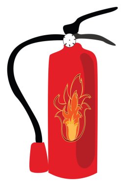 Yangın söndürücü, illüstrasyon, beyaz arkaplanda vektör.