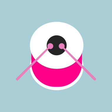 Davul, illüstrasyon, beyaz arkaplan vektörü.