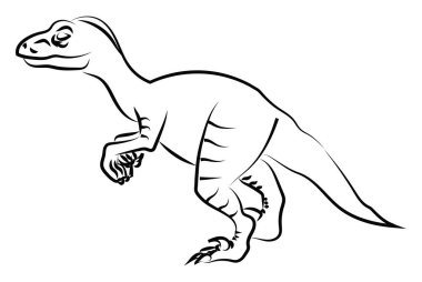 Dinozor çizimi, illüstrasyon, beyaz arkaplan üzerindeki vektör.