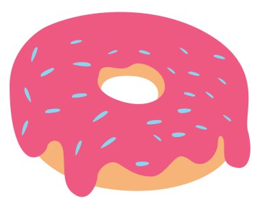 Pembe donut, illüstrasyon, beyaz arka plan vektör.