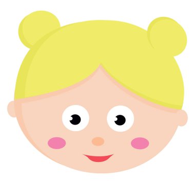 Sarışın kız, illüstrasyon, beyaz arka plan vektör.