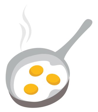 Yağda yumurta, illüstrasyon, beyaz arka planda vektör..