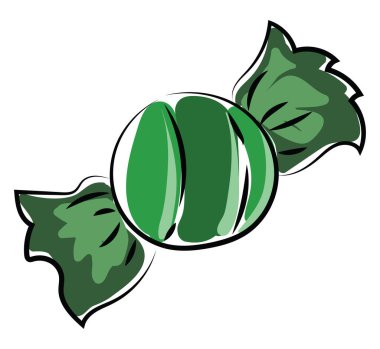 Yeşil şeker, illüstrasyon, beyaz arkaplanda vektör.