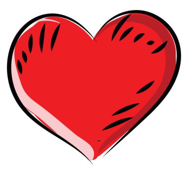 Kalp, illüstrasyon, beyaz arkaplan vektörü.