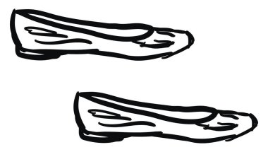 Küçük ayakkabılar çizimi, illüstrasyon, beyaz arkaplan üzerindeki vektör.