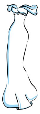 Parti elbisesi, illüstrasyon, beyaz arkaplan vektörü.