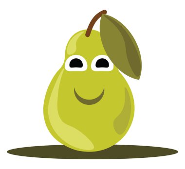 Sevimli armut, illüstrasyon, beyaz arka plan vektör.