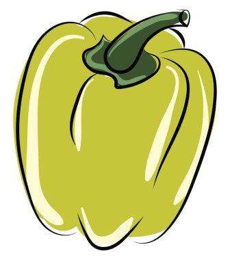 Yeşil biber, illüstrasyon, beyaz arkaplanda vektör.