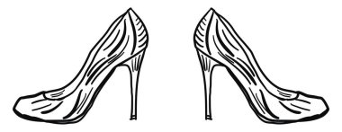 Kadın topukları, illüstrasyon, beyaz arka plan vektörü.