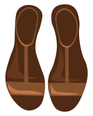 Beyaz arka planda sandalet, illüstrasyon, vektör.