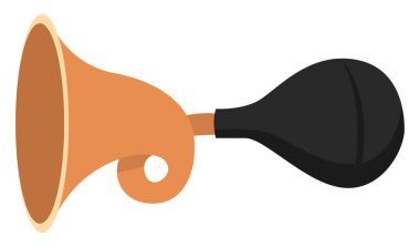 Bisiklet kornası, illüstrasyon, beyaz arkaplanda vektör.