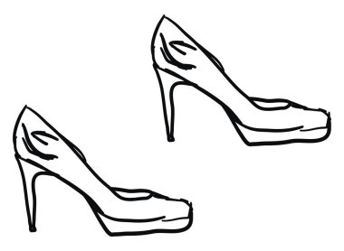 Kadın ayakkabıları, illüstrasyon, beyaz arkaplan vektörü.