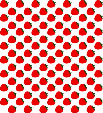 Çilek duvar kağıdı, illüstrasyon, beyaz arka plan vektör.