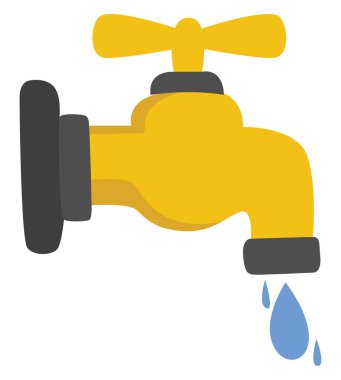 Musluk suyu, illüstrasyon, beyaz arkaplan üzerindeki vektör.